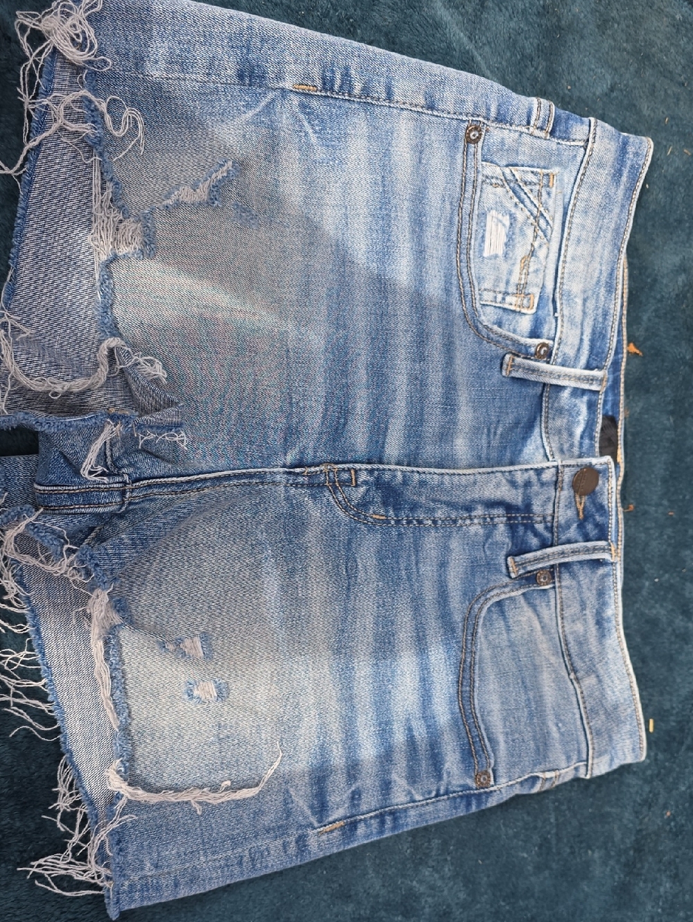 Buckle Black Distressed Light Blue Denim Cutoff Shorts